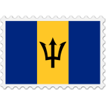 Barbados Flag Stamp Favicon 