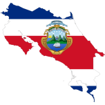 Costa Rica Map Flag Favicon 