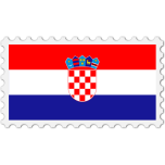 Croatia Flag Stamp Favicon 