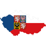 Czech Republic Map Flag With Stroke And Coat Of Arms Favicon 