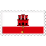 Gibraltar Flag Stamp Favicon 