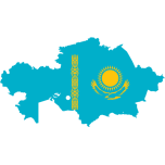 Kazakhstan Flag Map Favicon 