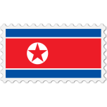 North Korea Flag Stamp Favicon 
