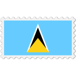 Saint Lucia Flag Stamp Favicon 