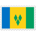 Saint Vincent And The Grenadines Flag Stamp Favicon 