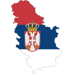 Serbia Map Flag With Stroke Favicon 