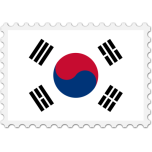 South Korea Flag Stamp Favicon 