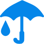 Blue Umbrella And Raindrop Icon Favicon 