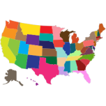 Multicolored United States Map Favicon 