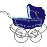 Vintage Blue Baby Stroller Carriage Favicon 