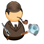 Detective With Pipe And Magnifying Glass Favicon 