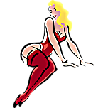 Lingerie Model Light Skin Blonde Hair Red Clothes Favicon 