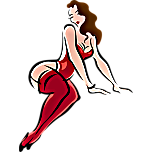 Lingerie Model Light Skin Brown Hair Red Clothes Favicon 